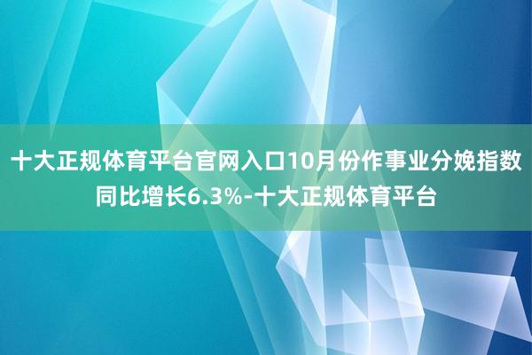 十大正规体育平台官网入口10月份作事业分娩指数同比增长6.3%-十大正规体育平台