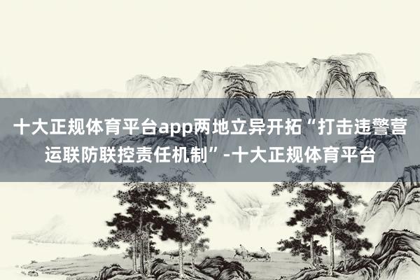 十大正规体育平台app两地立异开拓“打击违警营运联防联控责任机制”-十大正规体育平台
