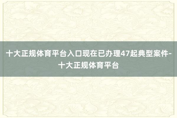 十大正规体育平台入口现在已办理47起典型案件-十大正规体育平台